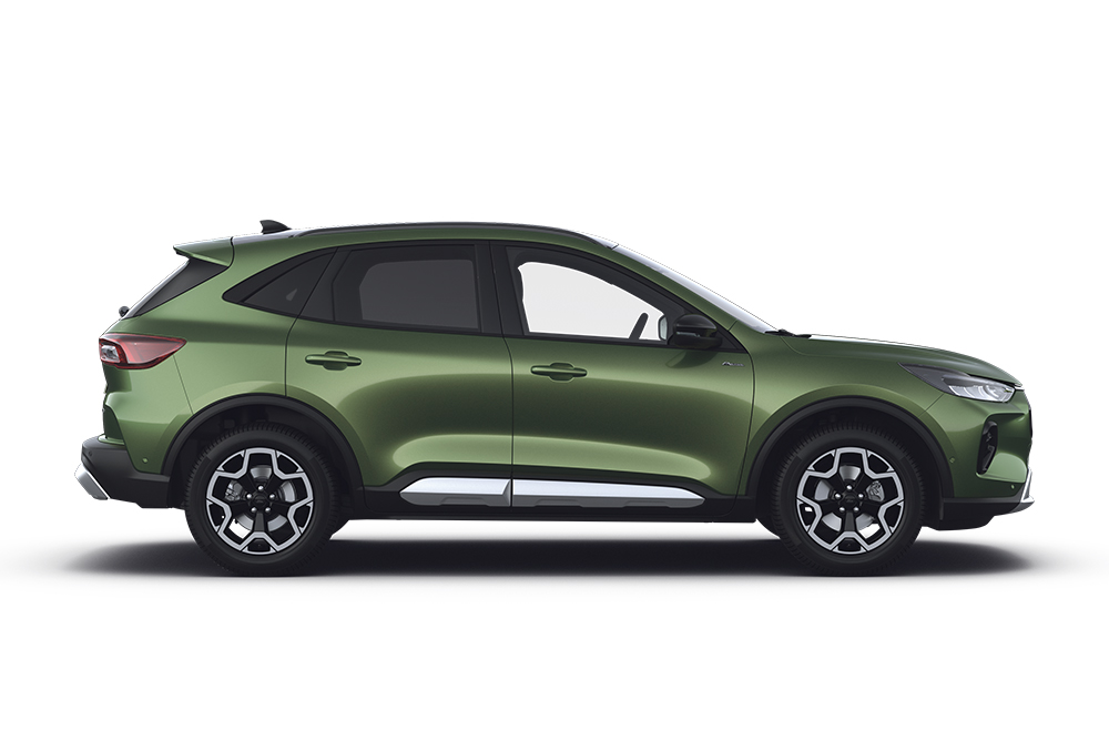 Grüner Ford Kuga, Teil der Familienauto-Reihe von Ford.